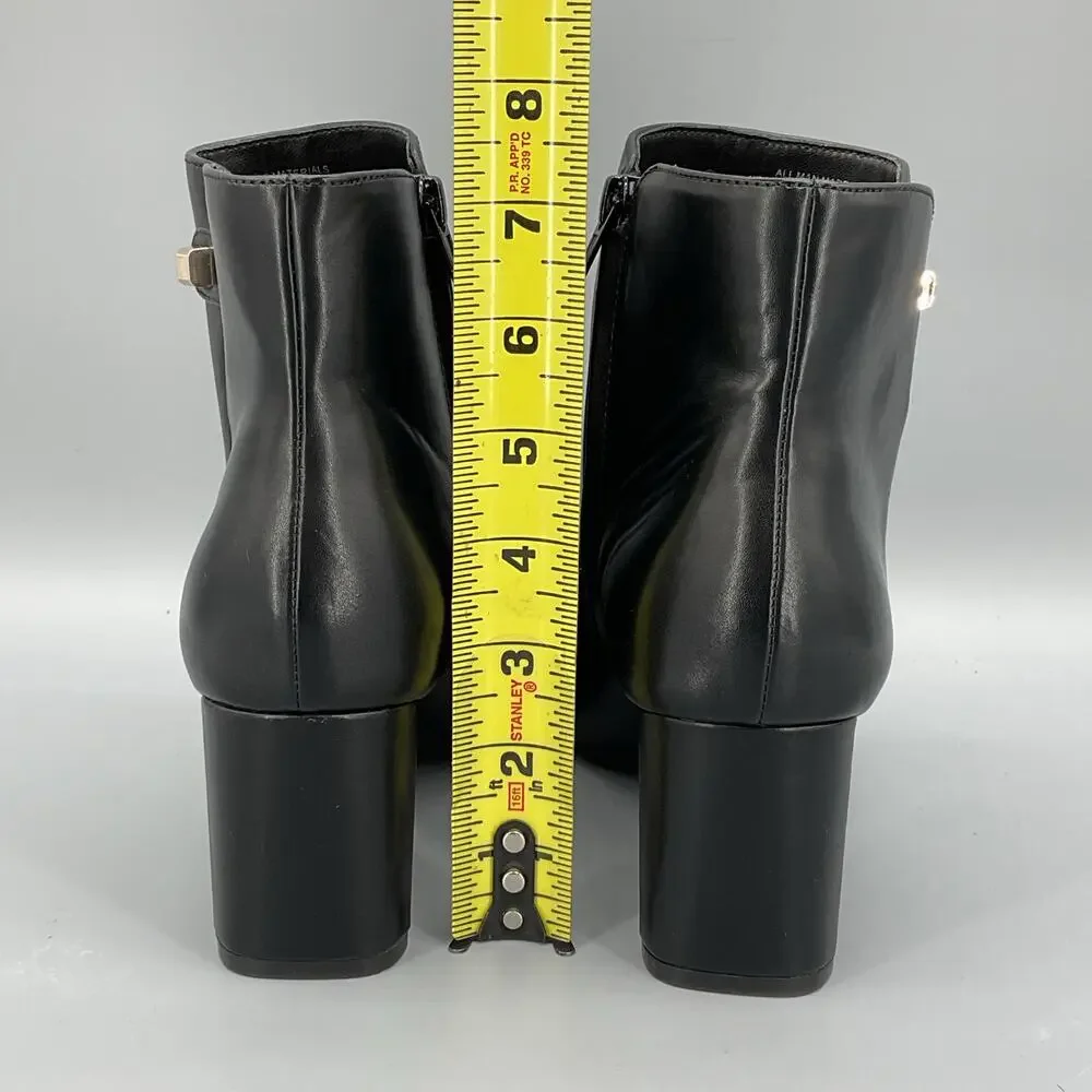 NEW Alfani Women’s PAAM Faux Leather Sleek Booties Black Size 9.5M